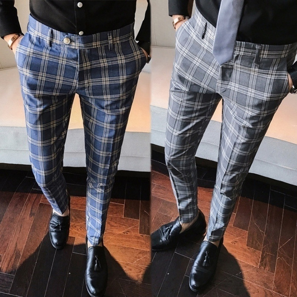 Slim Check Suit Pants | boohooMAN USA