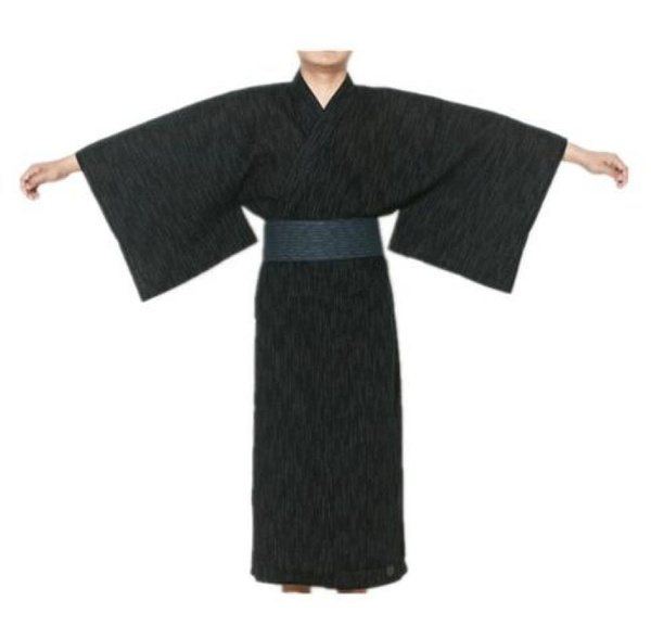 Niños Mediador cascada Black Men's Kimono Japanese Style Men's Clothing Robe Yukata Men's Casual  Dress | Wish