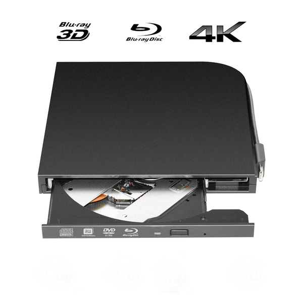 Horen van Buurt Implicaties 4K External Blu-ray Drive Portable USB3.0 Type-C USB-C Dual Ports Blu-ray  Recorder Plug and Play External HD Blu-ray Player for PC/MAC/Desktop/Laptop(Black)  | Wish