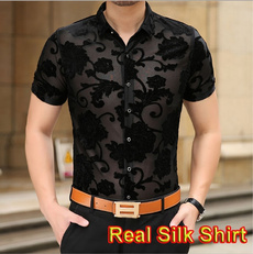 silkshirt, slim, Shirt, print shirt