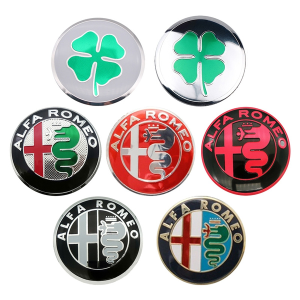 4pcs/set 56mm Seven Styles Alfa Romeo Car Wheel Center Sticker Aluminum  Alloy Emblem Badge Decals Symbol Car Styling Accessories for Alfa Romeo