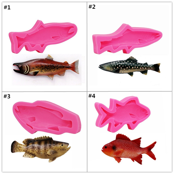 Gadgets,Silicone Fish Mold - Food Safe Chocolate Candy Fondant Ice Mold  Flexible Soap Candle Wax Resin Polymer Clay Mold,Silicone Mold Fish - Food
