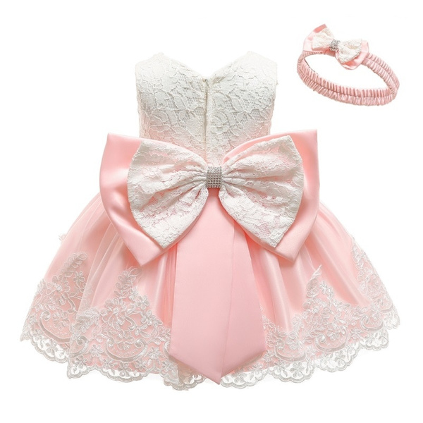 pink baptism dress