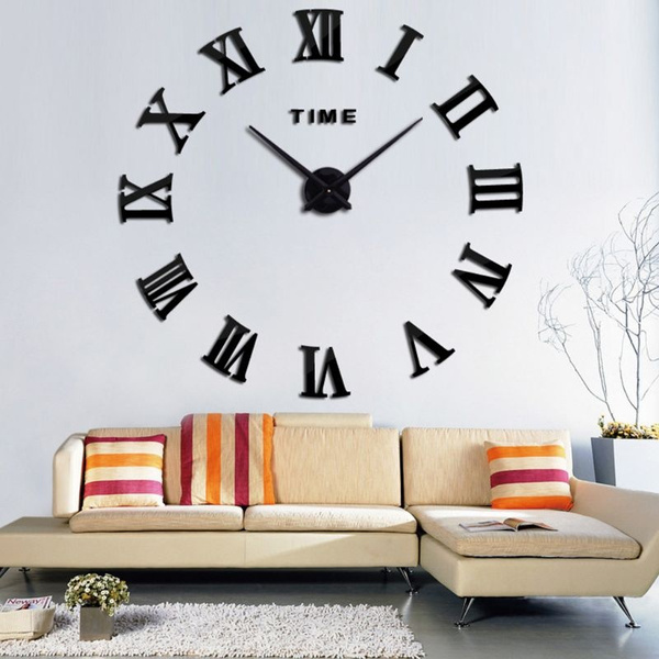 Stick on shop wall clock