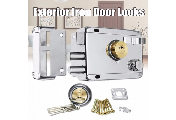 Exterior Iron Door Locks Multiple Security Anti-theft Mortise Lock Home Decor 