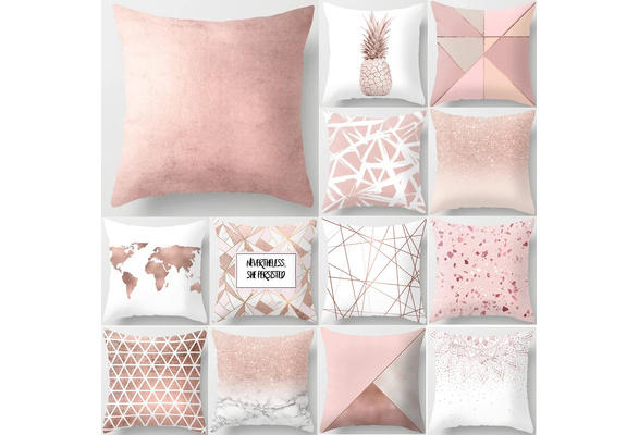 pink square pillow cases