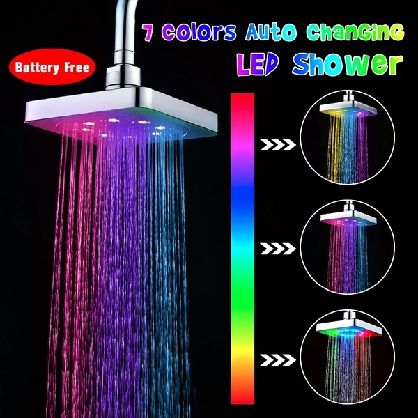 6 inch LED shower head/ 7 colors auto changing retailer