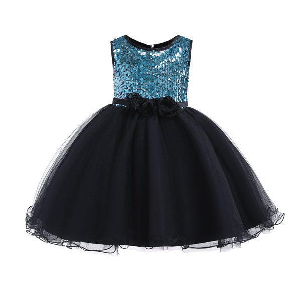 New Flower Girls Dress Kids Sequined Bodice Layered Tulle Funeral ...