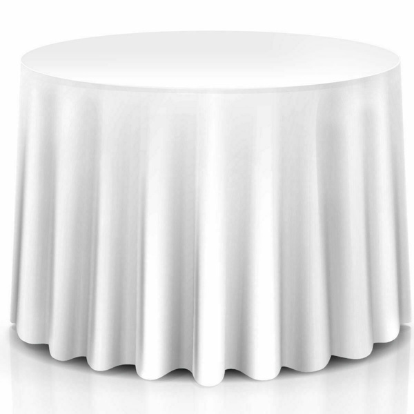 10 Pcs 120 Round Tablecloth Polyester, 120 Round Tablecloth Black And White