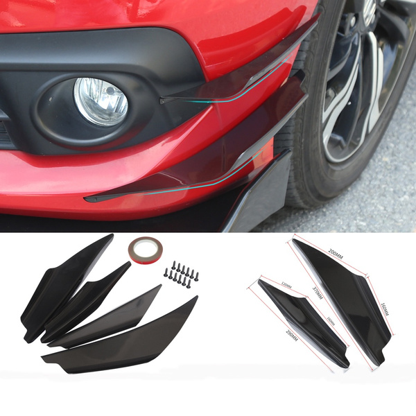 New 4pcs/set Black Car Body Spoiler Canards Valence Chin Front Bumper ...