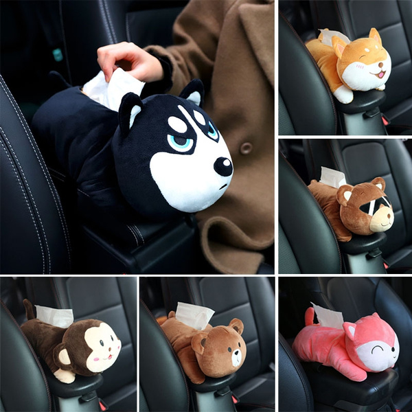 Cute Car Tissue Box Holder, Cartoon Animal Tissue Cover Organizer