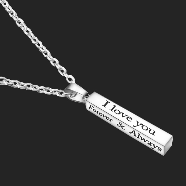 I Love You Forever And Always Stainless Steel Couple Necklaces Pendant Necklace Couple Gift Jewelry Wish