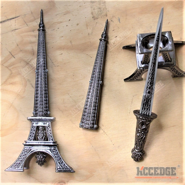 10" Eiffel Tower Letter Opener Blade Dagger Executive Knife Statue w