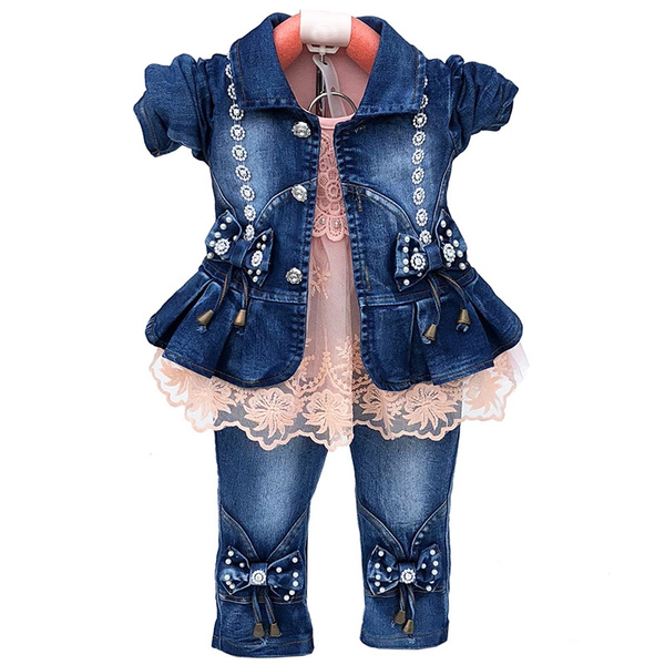 Baby Boy Boutique Clothing Set Fashion Boys Denim Jacket and Pants 2 Piece  Outfits Spring Autum Kids Bebes Girls Suits 2-9Years