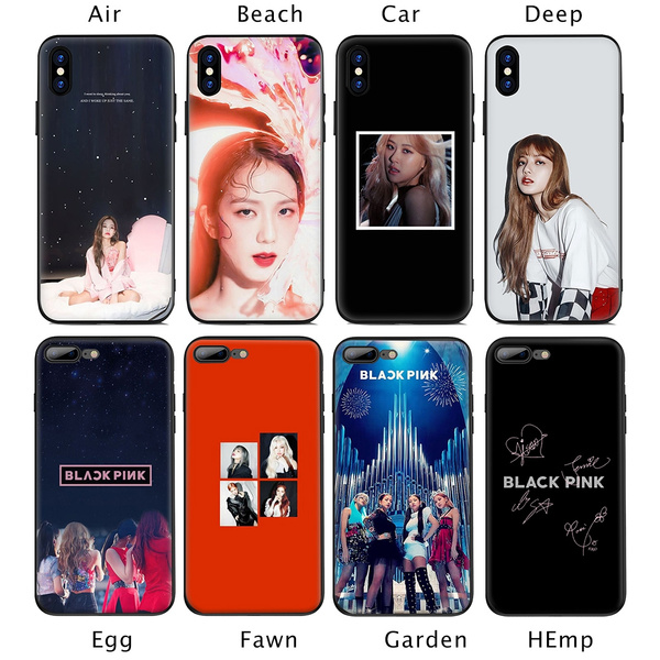 N515 Blackpink blink Black pink La lisa Rose Jisoo Jennie K Pop Soft TPU Black Silicone Case Cover Protection for Iphone X Xs Max Xr Iphone 7 8 Plus