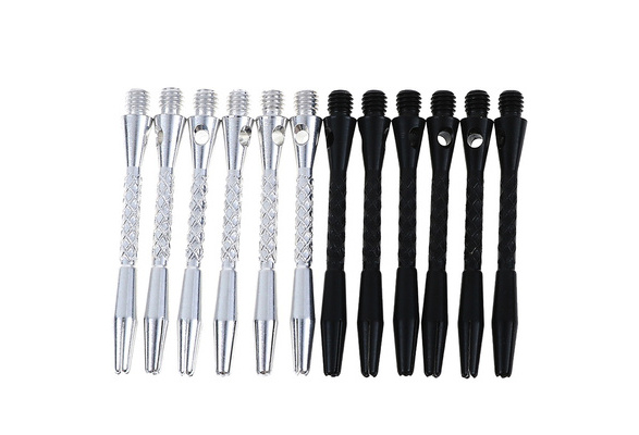 12pcs 5cm Aluminium Alloy Screw Dart Shaft Silver Black Darts Stems Replace G$ 