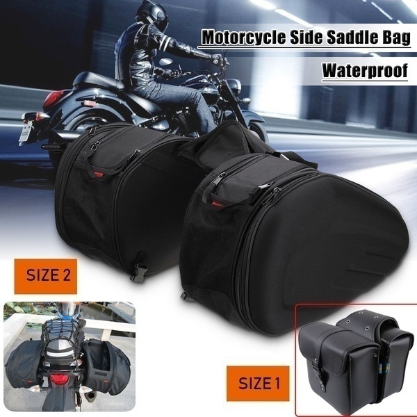 Universal Motorcycle Side Saddle Bag Package Luggage Helmet Bags ...