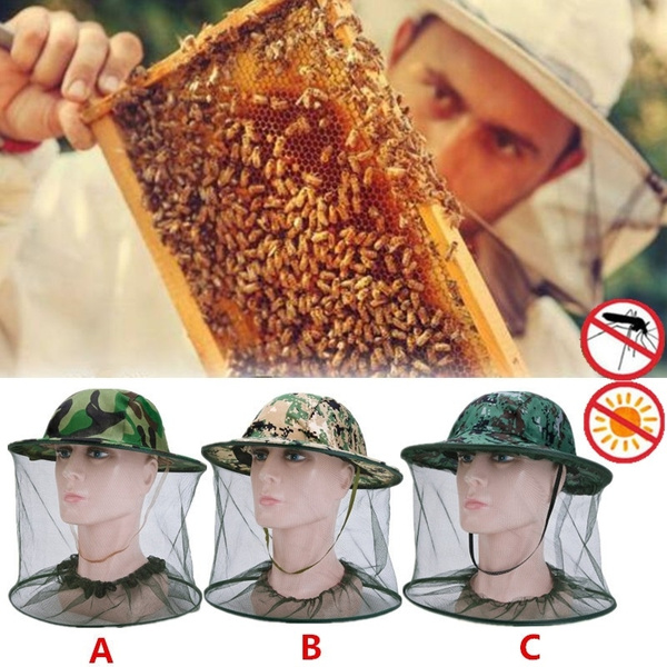 Beekeeping Cowboy Hat Mosquito Bee Insect Net Veil Cap Head Face Hat 