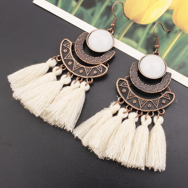 2019 Fashion Women Bohemian Earrings Long Tassel Fringe Dangle Earrings Jewelry 2019 Fashion Women Bohemian Earrings Long Tassel Fringe Dangle Earrings Jewelry