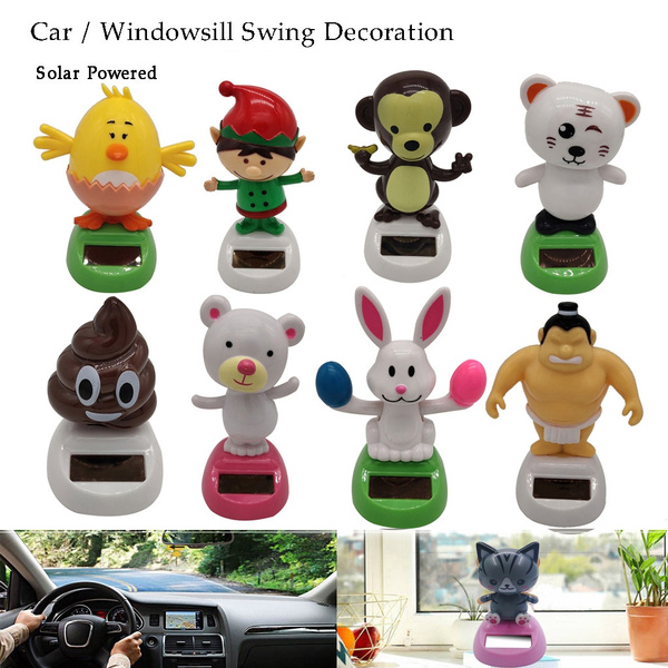 3xSolar Powered Dancing Swing Animated Dancer Toy Car Windowsill Decor-Cat 