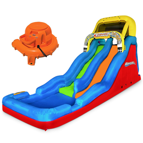 Banzai Double Drop Raceway 2 Lane Inflatable Kids Bounce Water Slide