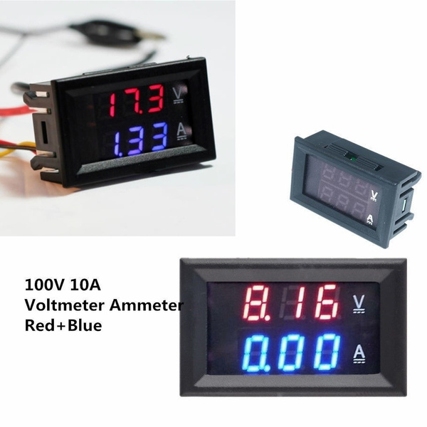 Dc 100v 10a Voltmeter Ammeter Blue Red Led Amp Dual Digital Volt Meter Gauge Wish