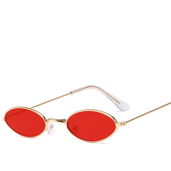 Gold Frame Sunglasses Vintage Minimalistic Oval Glasses | Wish