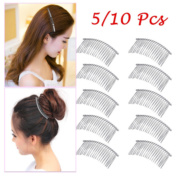 5/10Pcs Women&#39;s Fashion Metal Hair Clip Combs Side Clip Hair Comb  Slide Clip Hair Accessories | Wish
