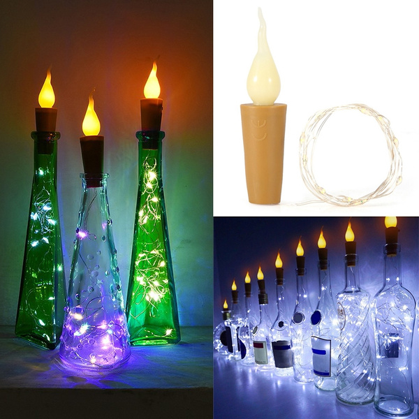 1 2m Led Wine Bottle Cork Lights Candle Copper Wire Light Bottle Stopper Light Led String Lights For Wedding Christmas Holiday Festival Party Decoration Wish