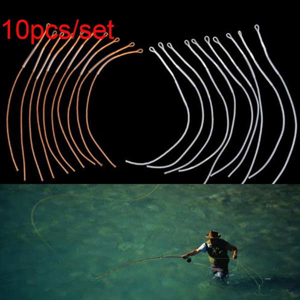 10pcs/Set Durable Practical High Strength Tackle Wire Weight Forward  Floating Leader Loops Loop Connector Fly Fishing Braided Line