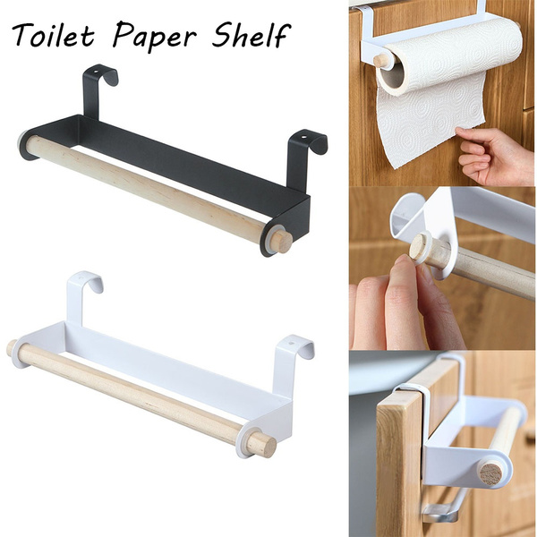 Rustic Toilet Paper Holder Storage Organizer Towel Bar Rack