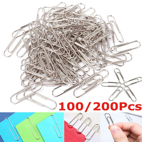 100pcs 200pcs Simple Disign Metal Steel Paper Clips Reusable Clamp For Envelope Doent Diy Crafts Office 29mm Length Wish