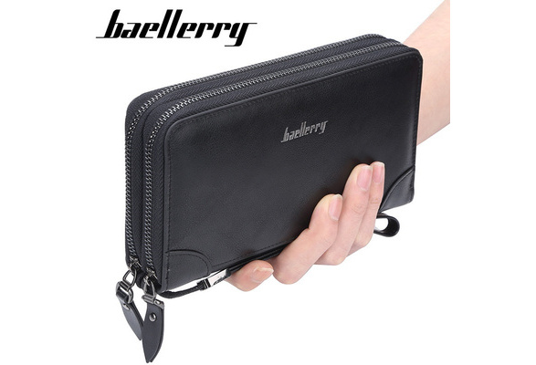 Wholesale BAELLERY Leather Men's Clutch Bag Luxury Brand Woven Leather Bag  Fashion Design Simple Envelope Bag Large Capacity New From m.