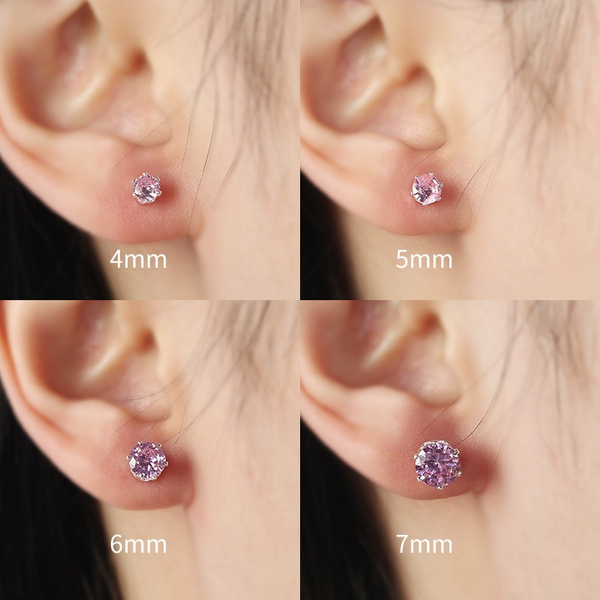 6mm diamond stud earrings