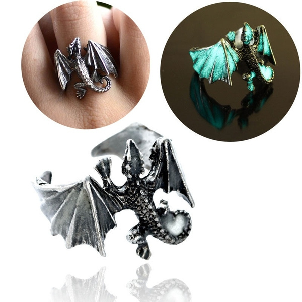 Ring With A Flying Dragon Adjustable Size For Women Jewelry Gift 