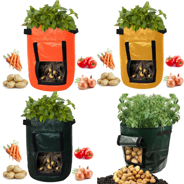 Pe With Door Potato Tomatoes Garden Planting Bag Garden Pot Potato Planter Outdoor Garden Plant Planting Bag Sac De Plantation De Legumes Wish