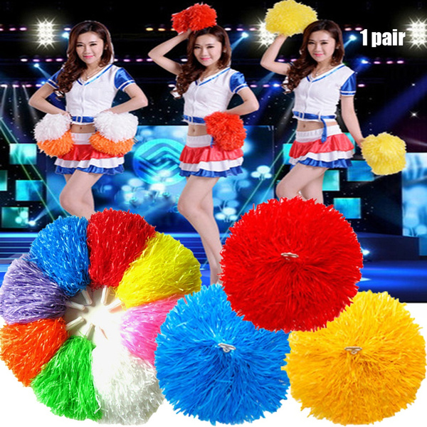 2x Pompons Cheerleading Cheerleader Tanzwedel Puschel Pompon Party Sport❉ 
