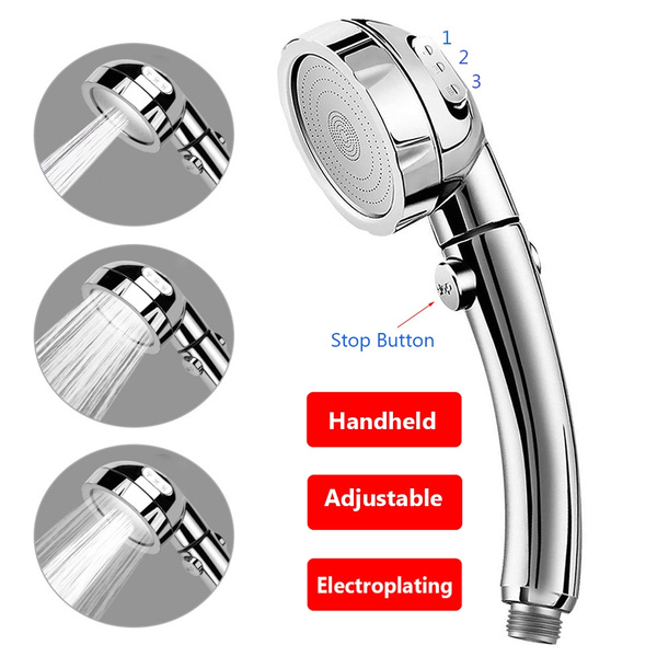 3 Modes Adjustable Shower Head Handheld Showerhead High Pressure Electroplating 