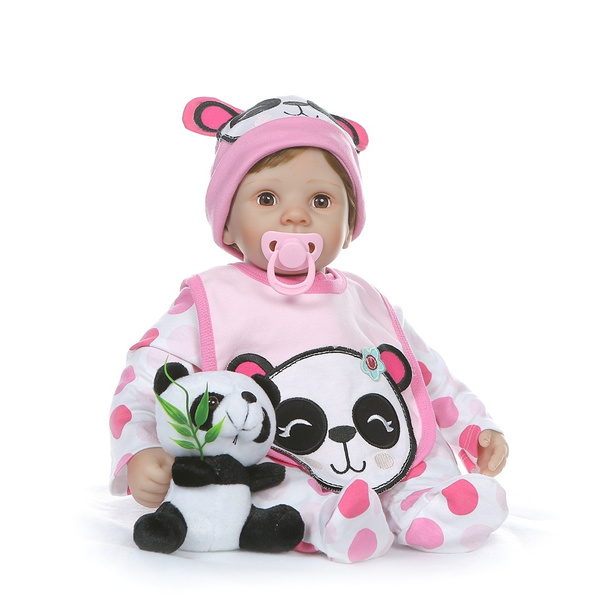 Baby Reborn Girl Silicone Panda, Doll Reborn Silicone Panda