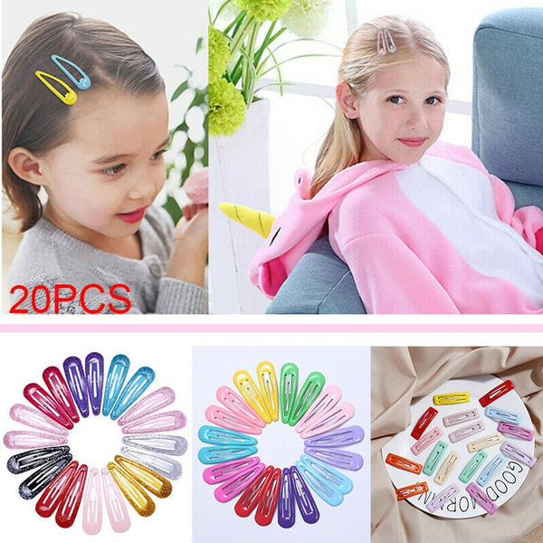 20pcs 5cm Snap Hair Clips for Hair Clip Pins BB Hairpins Color Metal  Barrettes for Baby Children Women Girls Styling Accessories | Wish