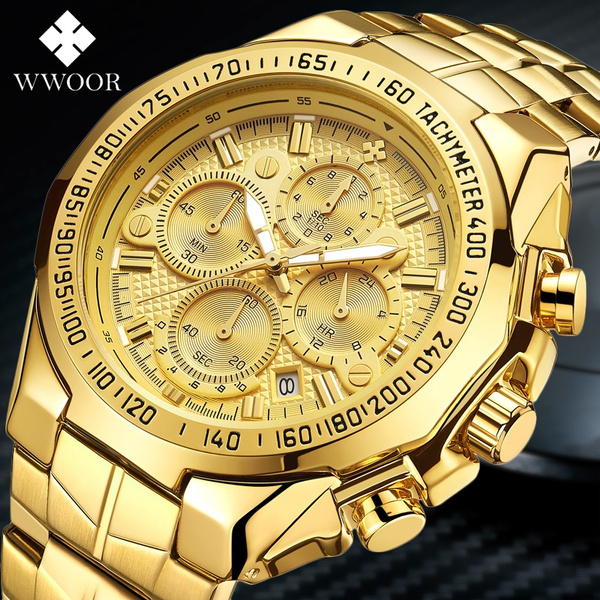 Watches for 2025 men gold colour