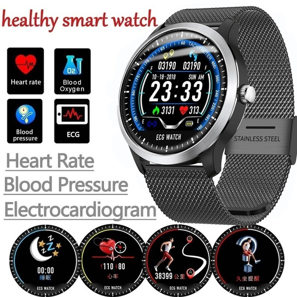 2019 Bluetooth ECG Smartwatch Color Screen Heart Rate Sleep Monitor Multi-sport Fitness Tracker