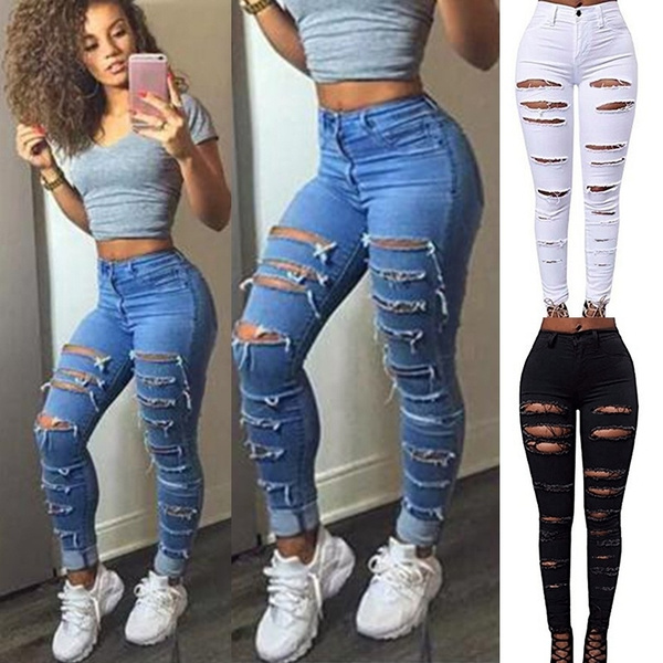 Women Fashion Skinny High Waist 