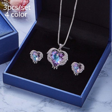 Blues, Corazón, crystal pendant, Angel