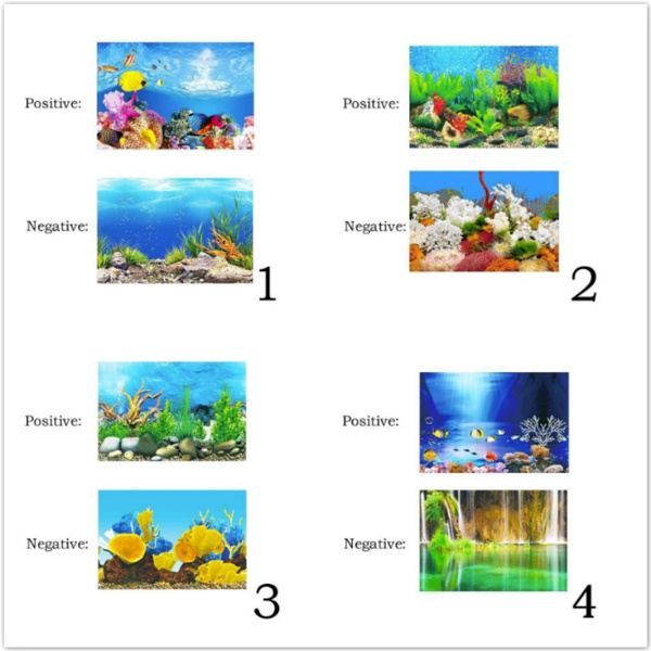 Fish Tank Background Painting 3D Ocean Landscape Poster Fish Tank Background Aquarium Decorative