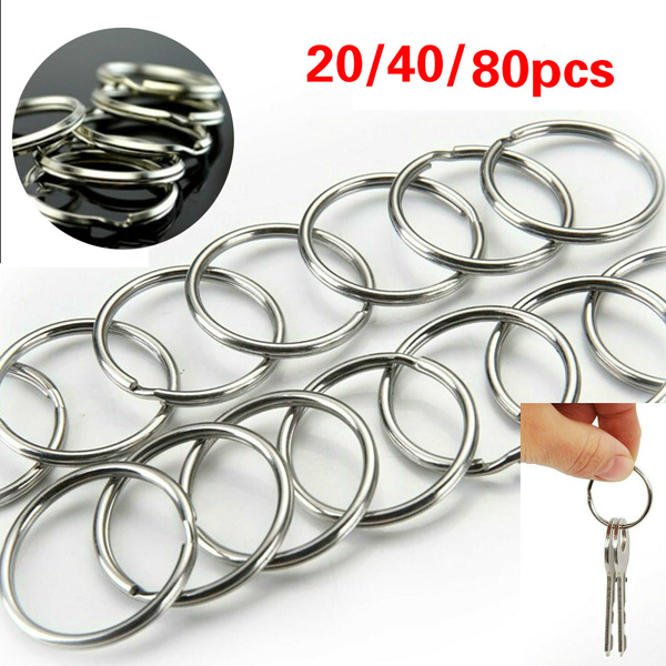 20 Steel Keyrings Split Key Rings 25mm Nickel Hoop Ring Nickel Plated Steel Loop