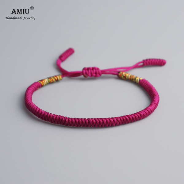 Tibetan Lucky Handmade Rope Bracelets for Men Women Friendship Braided Wish Rope Knot Bracelet