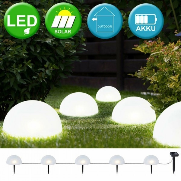 5pcs Solar Light Ball Led Sphere Globe Garden Outdoor Lawn Lights Patio Path Wish 5pcs Solar Light Ball Led Sphere Globe, Large Outdoor Globe Lights