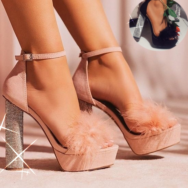 orange feather heels