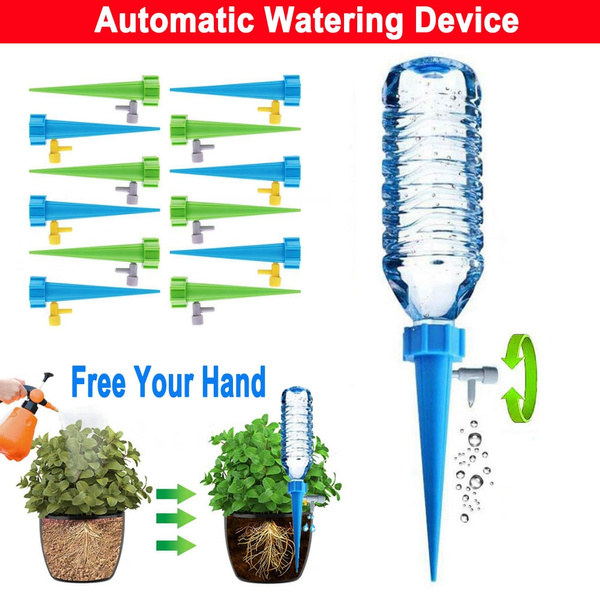 Self Watering Spikes System with Slow Release Control Valve Switch Automatic Vacation Drip Irrigation Watering Devices Care Your Indoor & Outdoor Home Office Plants Womdee 6 Pack Plant Waterer